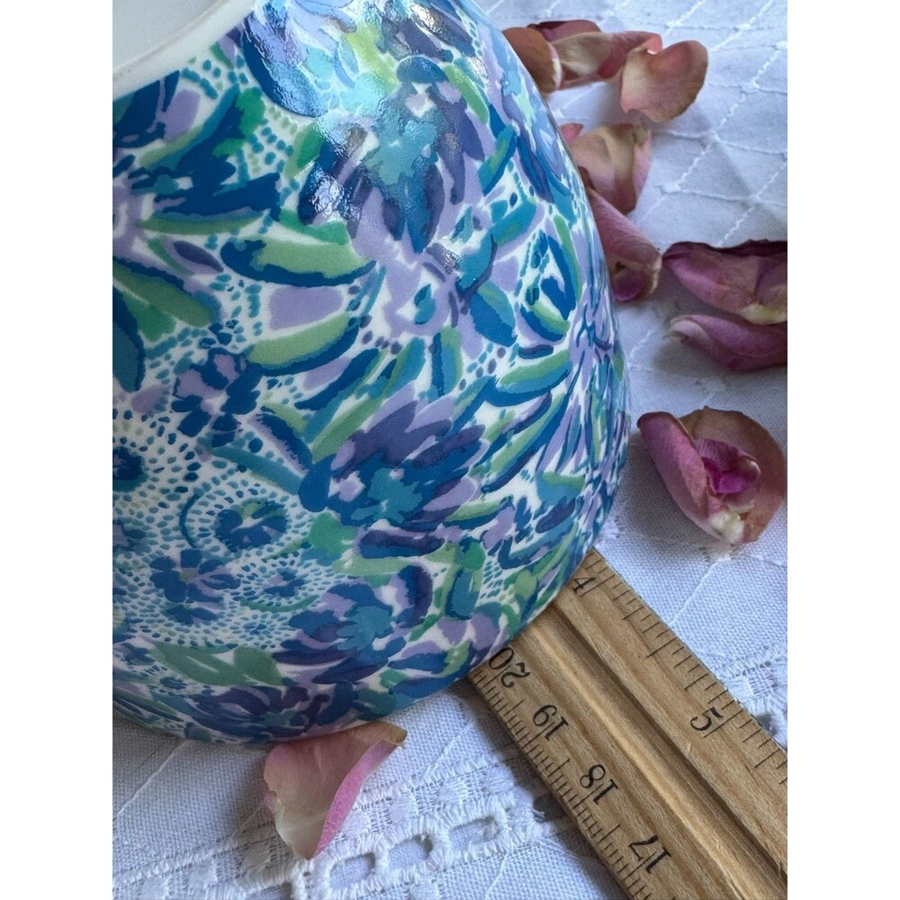 Lilly Pulitzer Set 2 Mugs Blue Green Floral Tropical Print Preppy Coastal Cups - Picture 11 of 16